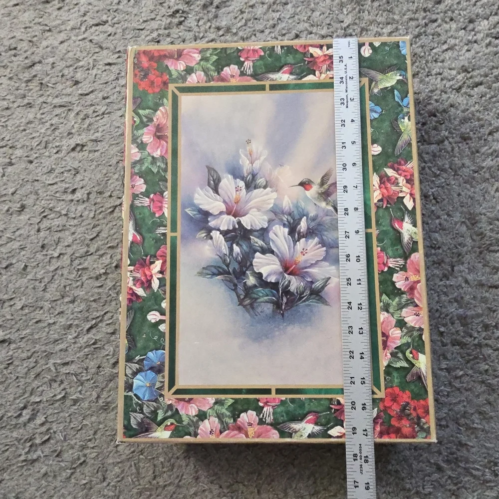 Vintage Bradford Exchange Lena Liu Hummingbird Christmas Ornament Storage Box 16